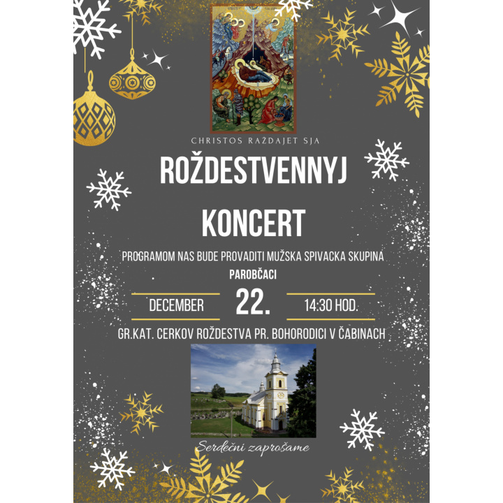 Pozvánka na ROŽDESTVENNYJ KONCERT